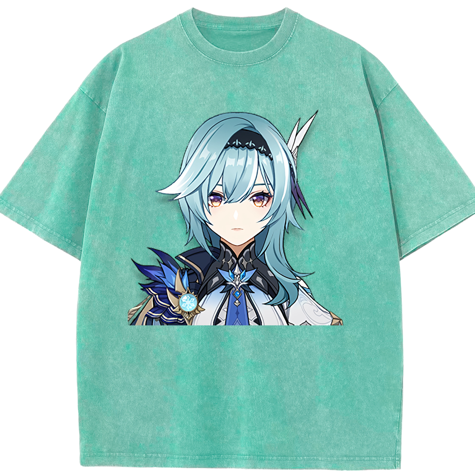 げんし神 优菈 ゆうら genshin Yūra 綿100% ヴィンテージ風 半袖Tシャツ（フロントプリント）
